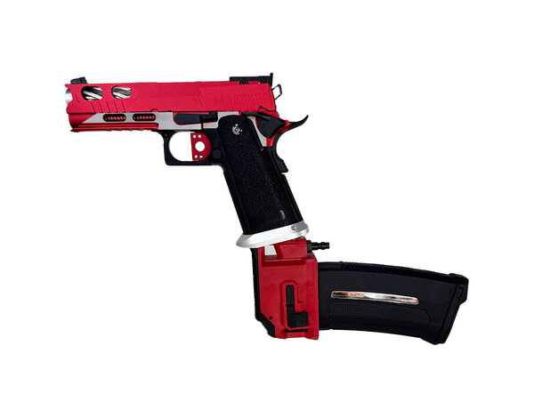 Airsoft Extreme AEX Custom Red Stryker - Tokyo Marui Hi Capa 4.3 HPA pistol, Red / Siler