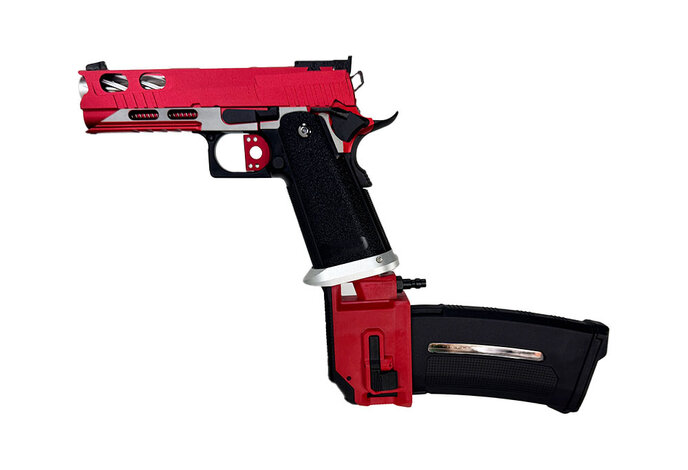 AEX Custom Red Stryker - Tokyo Marui Hi Capa 4.3 HPA pistol, Red / Siler