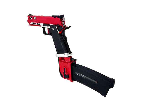 Airsoft Extreme AEX Custom Red Stryker - Tokyo Marui Hi Capa 4.3 HPA pistol, Red / Siler