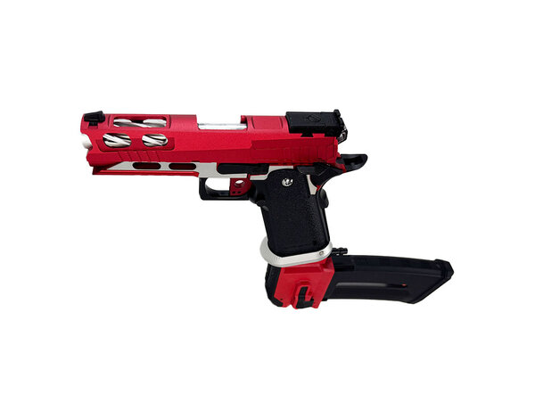 Airsoft Extreme AEX Custom Red Stryker - Tokyo Marui Hi Capa 4.3 HPA pistol, Red / Siler