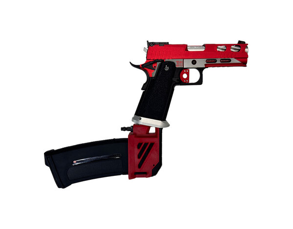 Airsoft Extreme AEX Custom Red Stryker - Tokyo Marui Hi Capa 4.3 HPA pistol, Red / Siler