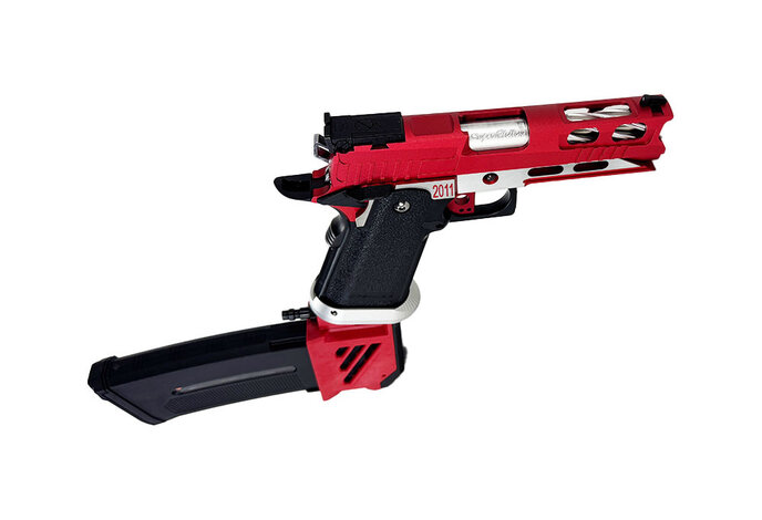 AEX Custom Red Stryker - Tokyo Marui Hi Capa 4.3 HPA pistol, Red / Siler