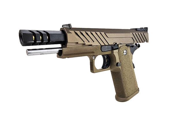 Tokyo Marui AEX Custom WASTELANDER - Tokyo Marui Hi Capa 5.1 Gas Blowback Pistol, FDE / BLK