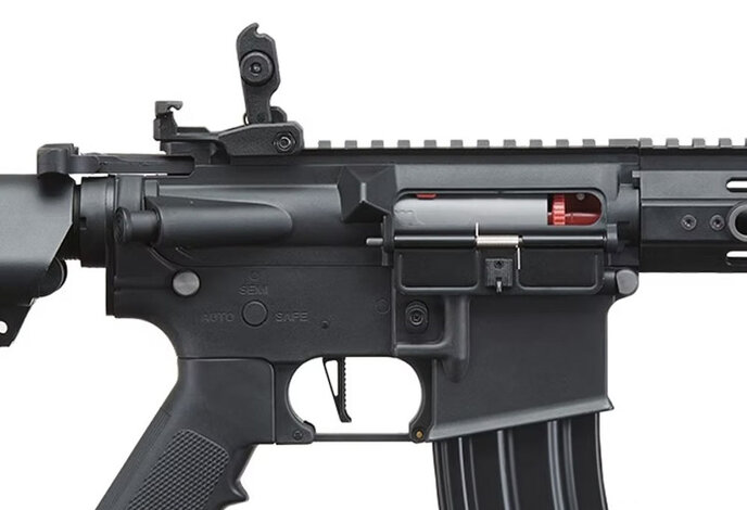 Lancer Tactical GEN2 M4 7" M-LOK High FPS Nylon Body / Metal Barrel Assembly AEG Black w/batt & charger