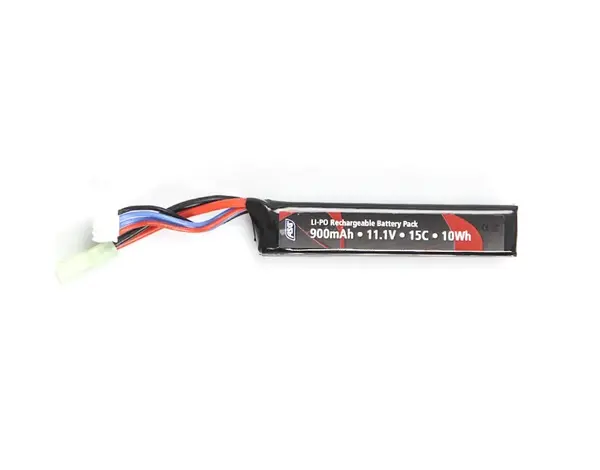 ASG ASG 11.1v 900mAh 15C Stock Tube LiPo Battery Tamiya