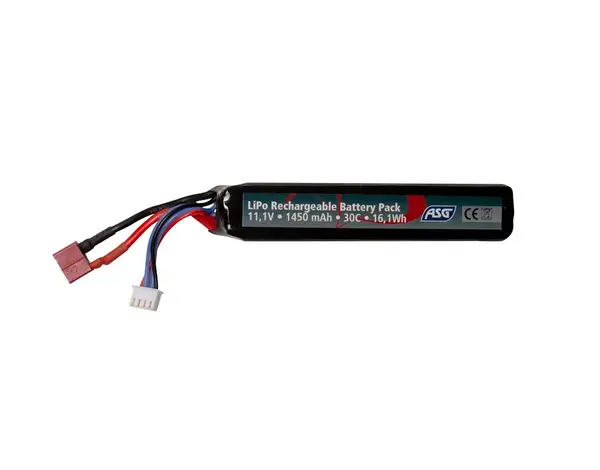 ASG ASG 11.1v 1450mah 30C Stock Tube LiPo Battery Deans