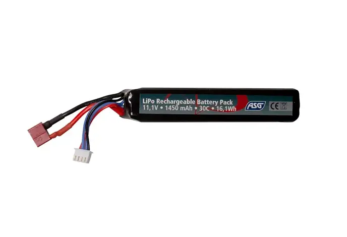ASG 11.1v 1450mah 30C Stock Tube LiPo Battery Deans