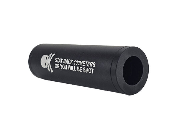 Airsoft Extreme Skull mock suppressor, 110 mm, 14mm CCW thread
