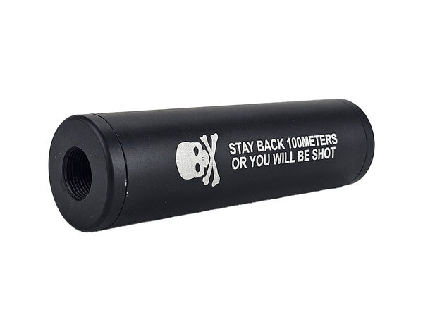 Airsoft Extreme Skull mock suppressor, 110 mm, 14mm CCW thread