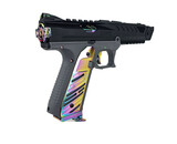 AEX Custom ABALONE SHELL - Action Army AAP-01 Gas Blowback Gun, Black / Gray / Rainbow