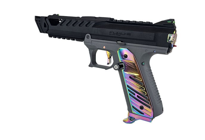 AEX Custom ABALONE SHELL - Action Army AAP-01 Gas Blowback Gun, Black / Gray / Rainbow