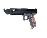 AEX Custom ABALONE SHELL - Action Army AAP-01 Gas Blowback Gun, Black / Gray / Rainbow