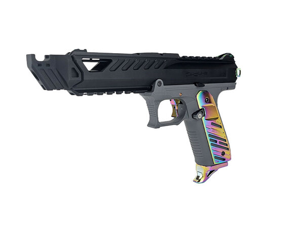 Airsoft Extreme AEX Custom ABALONE SHELL - Action Army AAP-01 Gas Blowback Gun, Black / Gray / Rainbow