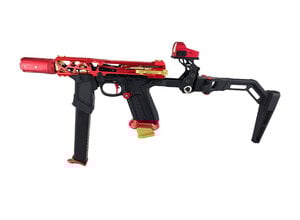 Airsoft Extreme AEX Custom THE JOLLIBEE - Action Army AAP-01 Gas Blowback Gun, Red / Gold / Black