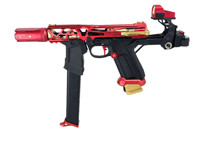 AEX Custom THE JOLLIBEE - Action Army AAP-01 Gas Blowback Gun, Red / Gold / Black