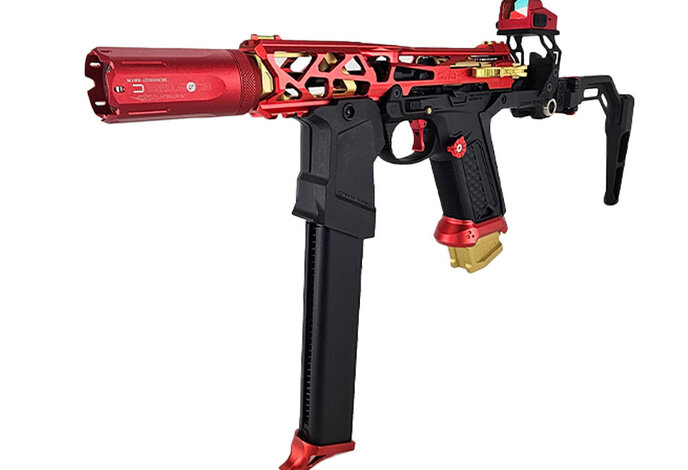 AEX Custom THE JOLLIBEE - Action Army AAP-01 Gas Blowback Gun, Red / Gold / Black
