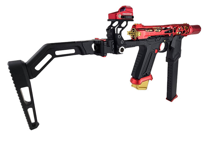AEX Custom THE JOLLIBEE - Action Army AAP-01 Gas Blowback Gun, Red / Gold / Black