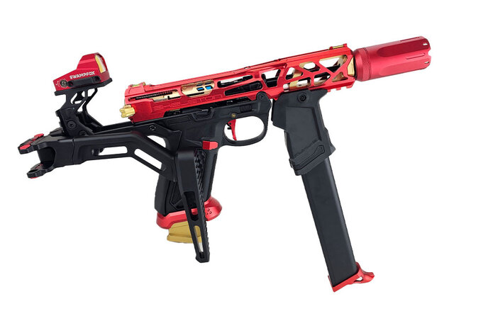 AEX Custom THE JOLLIBEE - Action Army AAP-01 Gas Blowback Gun, Red / Gold / Black