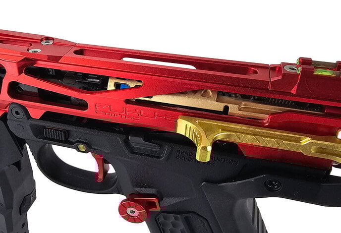 AEX Custom THE JOLLIBEE - Action Army AAP-01 Gas Blowback Gun, Red / Gold / Black