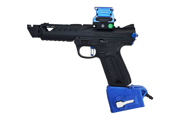 AEX Custom BLUE PHANTOM - Action Army AAP-01 HPA Gun, Black / Blue