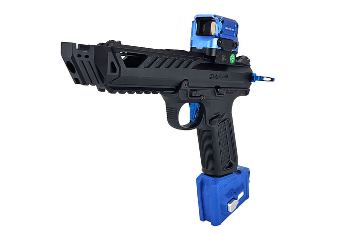 AEX Custom BLUE PHANTOM - Action Army AAP-01 HPA Gun, Black / Blue