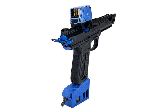 AEX Custom BLUE PHANTOM - Action Army AAP-01 HPA Gun, Black / Blue