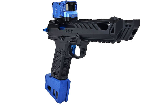 AEX Custom BLUE PHANTOM - Action Army AAP-01 HPA Gun, Black / Blue