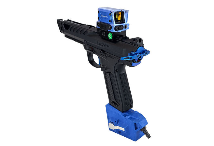 AEX Custom BLUE PHANTOM - Action Army AAP-01 HPA Gun, Black / Blue