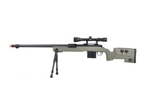 Well Wellfire M40A3 spring sniper rifle w/scope and bipod, OD green