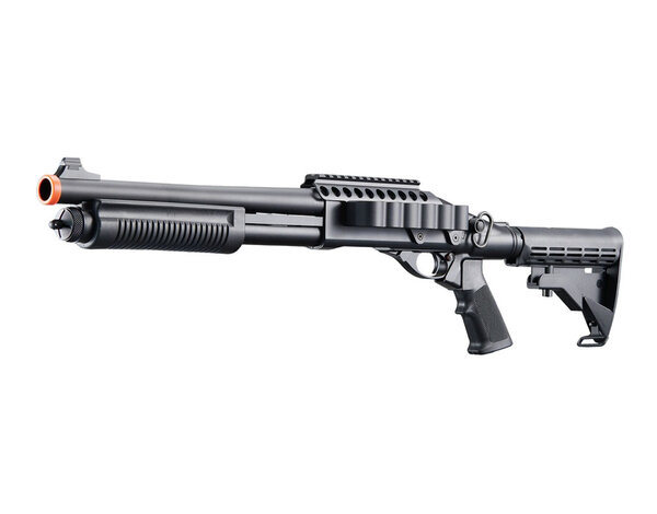 Golden Eagle Golden Eagle Gas Airsoft Shotgun w/ Optic Rail & M4 Crane Stock - Black