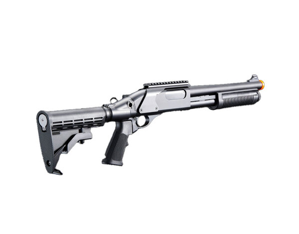 Golden Eagle Golden Eagle Gas Airsoft Shotgun w/ Optic Rail & M4 Crane Stock - Black