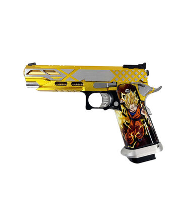 Airsoft Extreme AEX Custom GigaSaiyan - Tokyo Marui 5.1 Hi Capa Gas Blowback Pistol, Gold / Silver