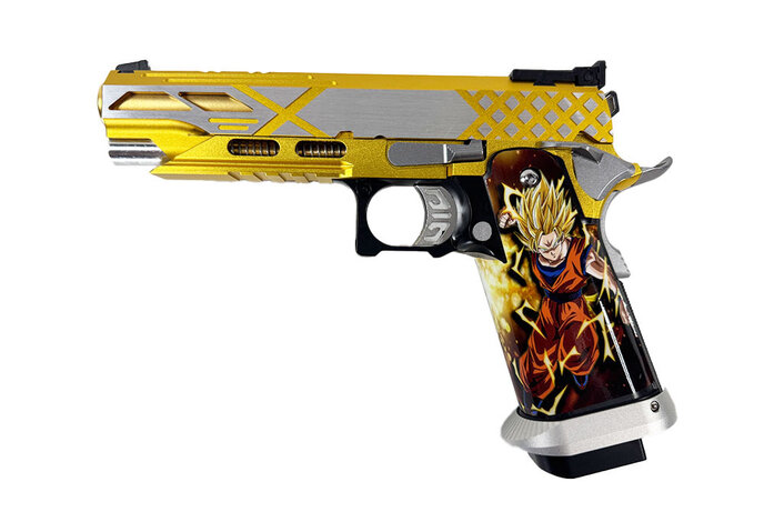 AEX Custom GigaSaiyan - Tokyo Marui 5.1 Hi Capa Gas Blowback Pistol, Gold / Silver