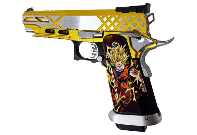 AEX Custom GigaSaiyan - Tokyo Marui 5.1 Hi Capa Gas Blowback Pistol, Gold / Silver
