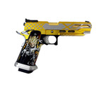 Airsoft Extreme AEX Custom GigaSaiyan - Tokyo Marui 5.1 Hi Capa Gas Blowback Pistol, Gold / Silver