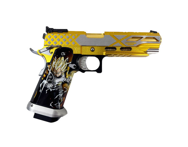 Airsoft Extreme AEX Custom GigaSaiyan - Tokyo Marui 5.1 Hi Capa Gas Blowback Pistol, Gold / Silver