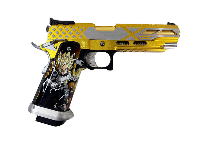 AEX Custom GigaSaiyan - Tokyo Marui 5.1 Hi Capa Gas Blowback Pistol, Gold / Silver