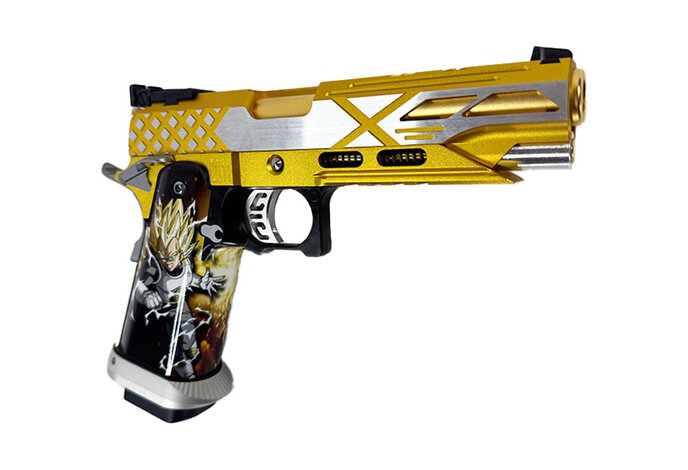 AEX Custom GigaSaiyan - Tokyo Marui 5.1 Hi Capa Gas Blowback Pistol, Gold / Silver