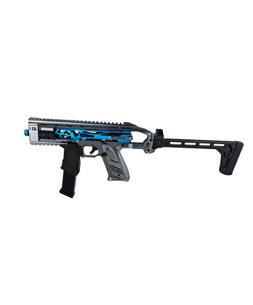 Airsoft Extreme AEX Custom FROZONE - Action Army AAP-01 Gas Blowback Gun, Silver  /  Blue  / Black