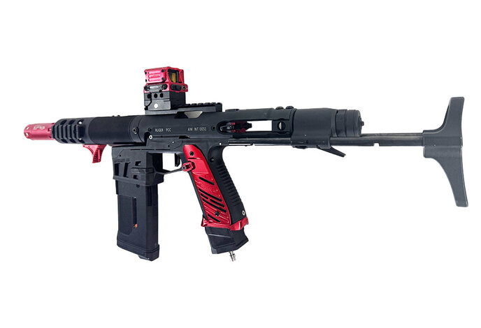 AEX Custom RED GUARDIAN- Action Army AAP-01 HPA Gun, Red / Black