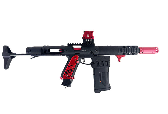 AEX Custom RED GUARDIAN- Action Army AAP-01 HPA Gun, Red / Black