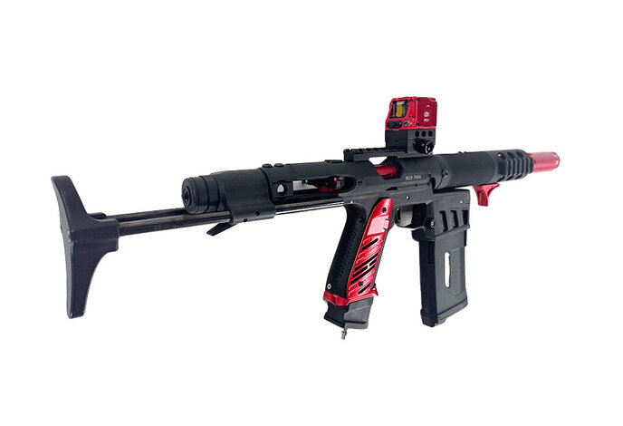 AEX Custom RED GUARDIAN- Action Army AAP-01 HPA Gun, Red / Black