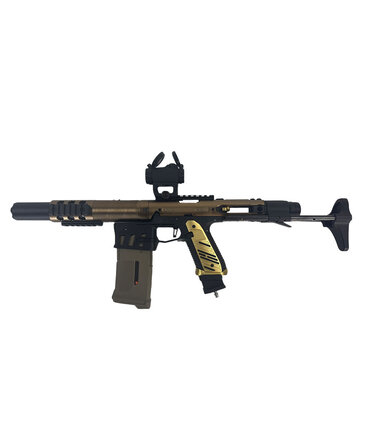 Airsoft Extreme AEX CUSTOM DESERT SURGE - Action Army AAP-01 HPA Gun, Gold / Black