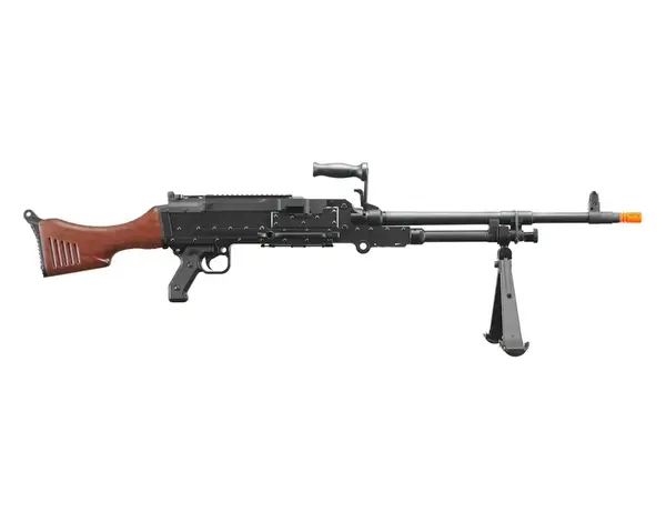 Lancer Tactical Lancer Tactical M240W Full Metal Electric Light Machine Gun AEG with Box Magazine – Black & Wood