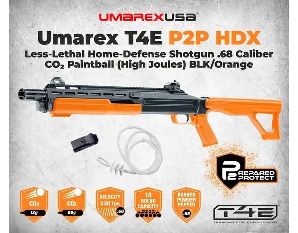 Umarex Umarex P2P HDX .68 Cal Rubber / Powder Shotgun, Orange / Black