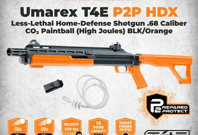 Umarex P2P HDX .68 Cal Rubber / Powder Shotgun, Orange / Black