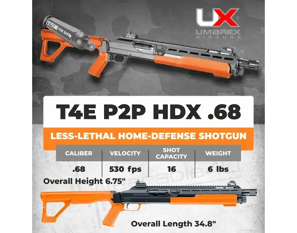 Umarex Umarex P2P HDX .68 Cal Rubber / Powder Shotgun, Orange / Black