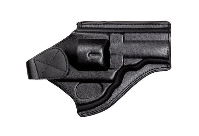Belt holster for 4" revolvers, leather, black