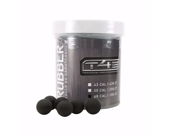 Umarex Umarex T4E Rubber Balls .68 Cal, Black, 100 ct