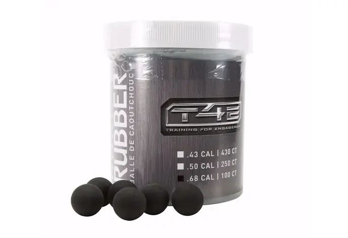 Umarex T4E Rubber Balls .68 Cal, Black, 100 ct